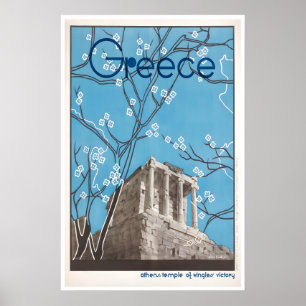 Cartel de Atenas Grecia Pintura Arte Griego Viajes