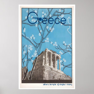 Cartel de Atenas Grecia Pintura Arte Griego Viajes