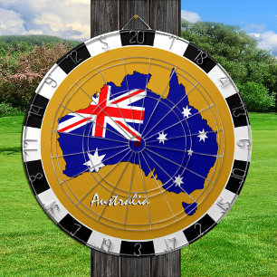 Cartel de Australia, tablero de mapas, bandera aus