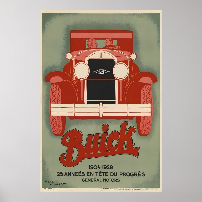 Cartel de Auto Buick - Impresiones de Carteles Ant (Frente)