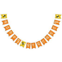Cartel de Bee Day Happy Birthday Bunting