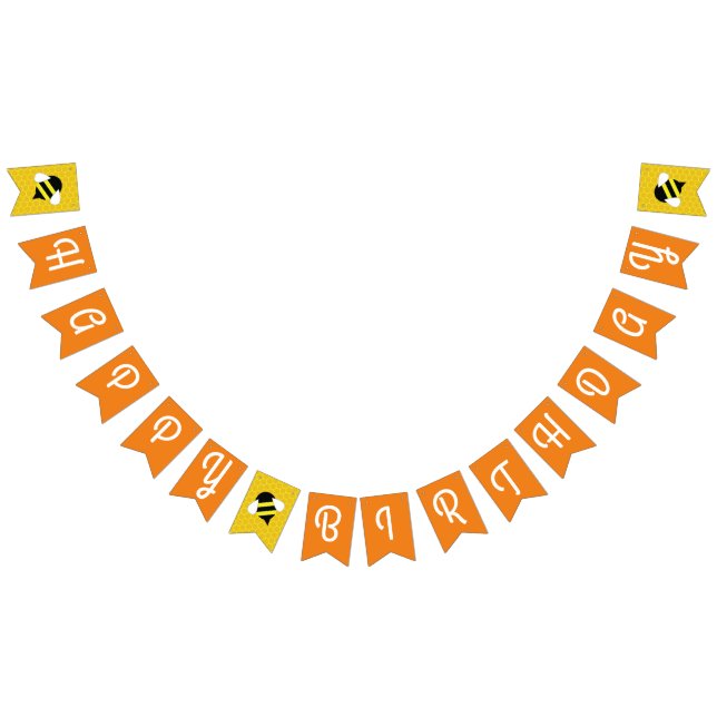 Cartel de Bee Day Happy Birthday Bunting (Todo)
