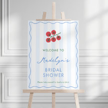 Cartel de Bienvenida a Boda con Tomates Modernos