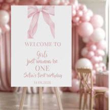 Cartel de bienvenida a la niña en su primer cumple