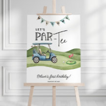 Cartel de bienvenida al cumpleaños de golf, cualqu
