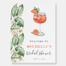 Cartel de bienvenida Aperol Spritz Naranja para De