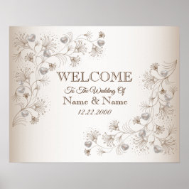 Cartel de bienvenida de boda Fiesta Floral Póster