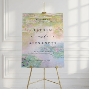 Cartel de bienvenida de boda Nenúfares arte de Mon