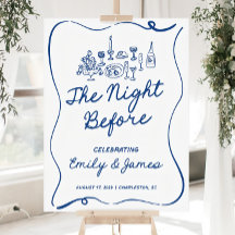 Cartel de bienvenida de la cena de ensayo, la noch