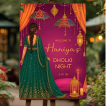 Cartel de bienvenida de Mehndi personalizado: Vibr