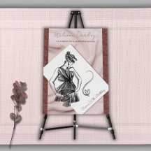 Cartel de bienvenida de moda cincuenta cumpleaños