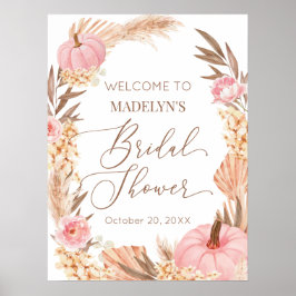 Cartel de bienvenida de Póster Floral Pampas