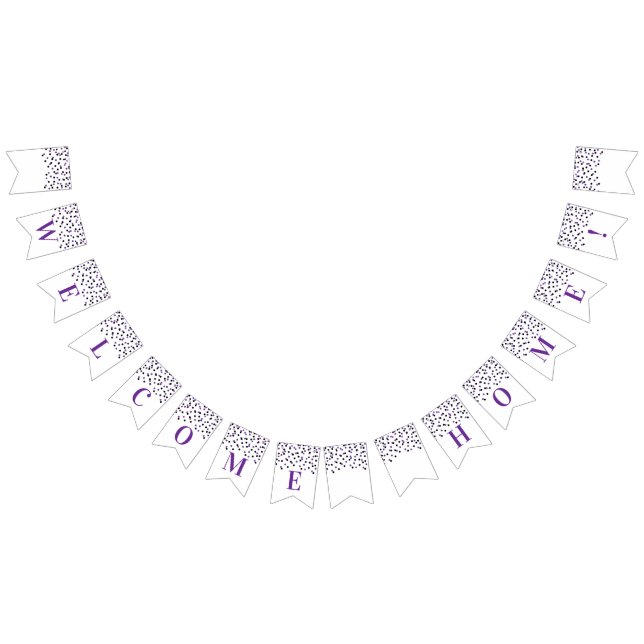 Cartel de bienvenida en casa Confetti negro morado (Todo)