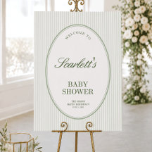 Cartel de bienvenida ovalado a baby shower con ray