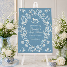 Cartel de bienvenida para baby shower Caballo de M