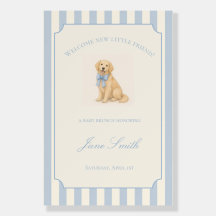 Cartel de bienvenida para baby shower de cachorro