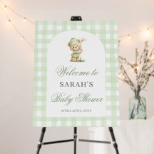 Cartel de bienvenida para baby shower de golf