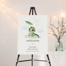 Cartel de bienvenida para baby shower de pequeño d