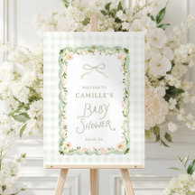 Cartel de bienvenida para baby shower Garden Flora