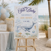 Cartel de bienvenida para baby shower Sea You Soon