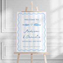 Cartel de bienvenida para boda de Modern Doodle Fi
