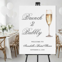 Cartel de bienvenida para Brunch y Burbujas para D