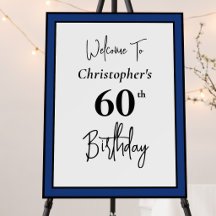 Cartel de bienvenida para cumpleaños 60 moderno ne