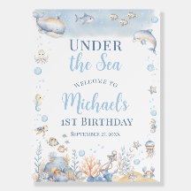 Cartel de bienvenida para cumpleaños número 1 de B