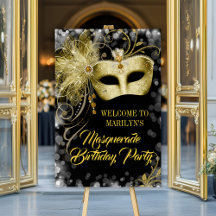 Cartel de bienvenida para fiesta de disfraces