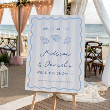 Cartel de bienvenida para la ducha de boda con ost