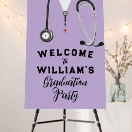 Cartel de bienvenida para la fiesta de graduación 