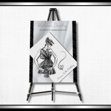 Cartel de bienvenida treinta negro blanco moda mod