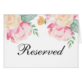 Cartel de boda reservada con flores rosadas y melo
