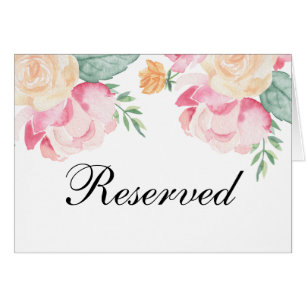 Cartel de boda reservada con flores rosadas y melo
