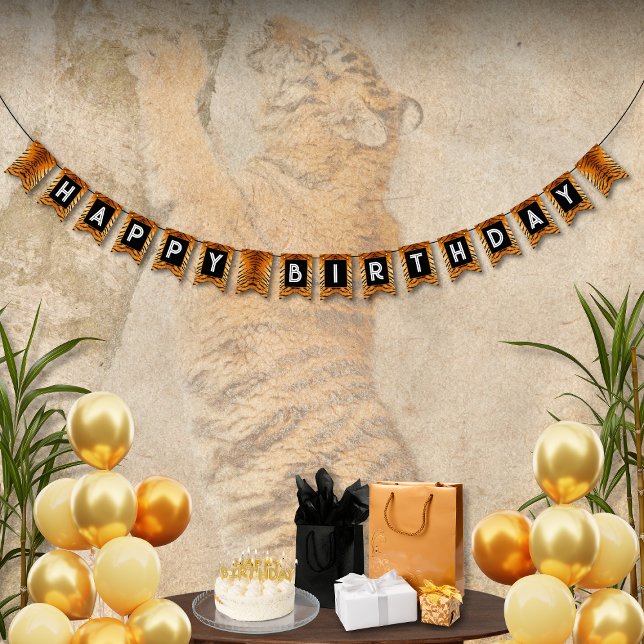 Cartel de Bunting de cumpleaños de tigres para la  (Subido por el creador)