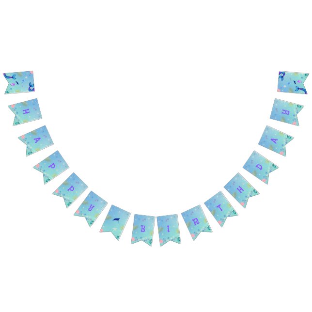 Cartel de Bunting de primer cumpleaños del mar de  (Todo)