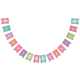 Cartel de bunting del fiesta "Happy Easter"