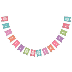 Cartel de bunting del fiesta "Happy Easter"