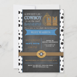 Cartel de Chalk Cowboy Invitación para bebé