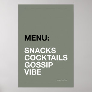 CARTEL DE COCINA: SNACKS – Póster divertido de coc