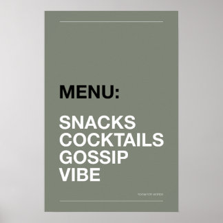 CARTEL DE COCINA: SNACKS – Póster divertido de coc