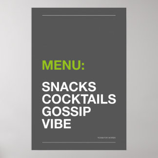 CARTEL DE COCINA: SNACKS – Póster divertido de coc