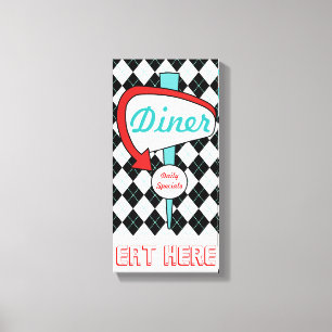 Cartel de comedor retro Arte de pared de cocina 
