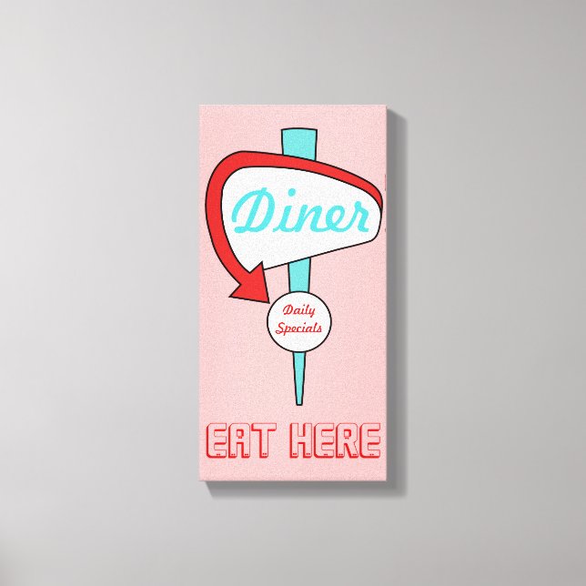 Cartel de comedor rosa en lienzo (Anverso)