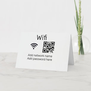 cartel de contraseña wifi añadir código Q R aquí d