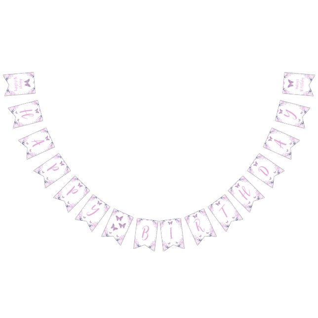 Cartel de cumpleaños de la mariposa del Purpurina  (Todo)