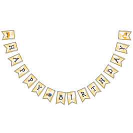 Cartel de cumpleaños de los camiones de construcci