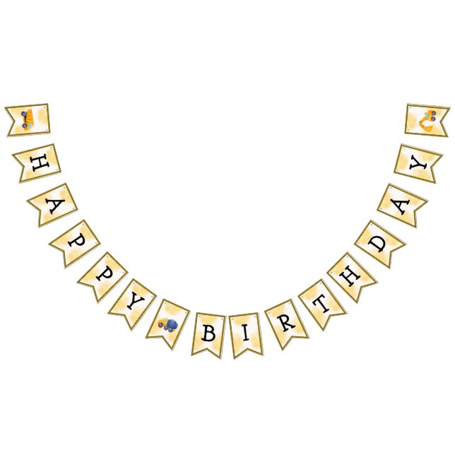 Cartel de cumpleaños de los camiones de construcci (Todo)