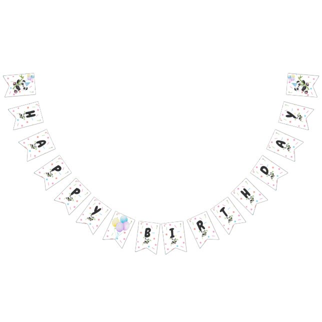 Cartel de cumpleaños de Pastel Panda con bambú, gl (Todo)