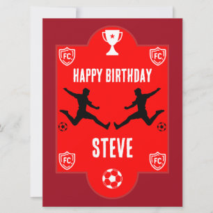 Cartel de cumpleaños del fútbol de fútbol
